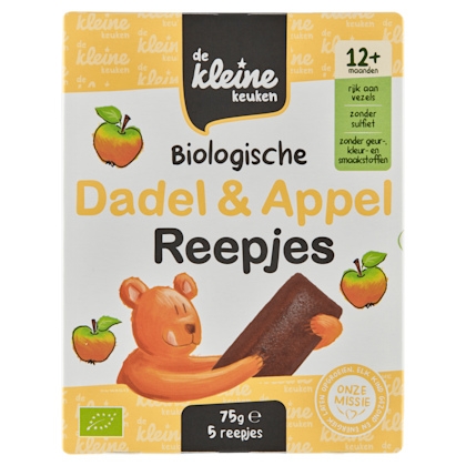 De Kleine Keuken Bio dadel & appel reepjes 12+