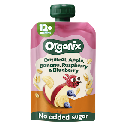 Organix Knijpfruit Haver Appel Banaan 12+m