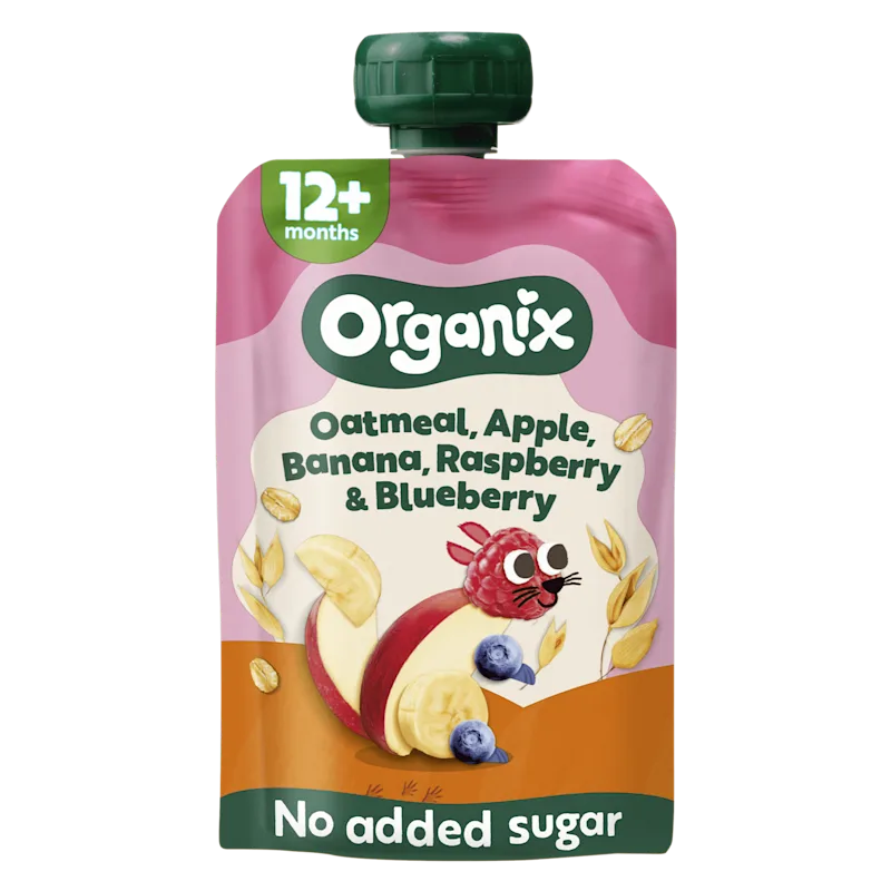Organix Knijpfruit Haver Appel Banaan 12+m