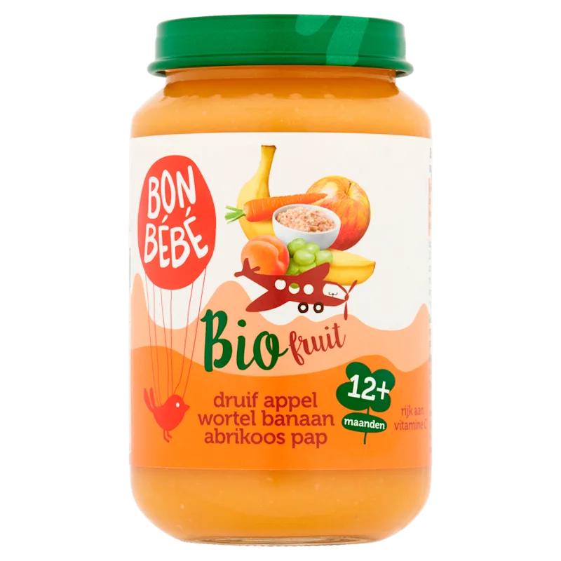 Bonbebe Bio 12F1201 Druif Appel Wortel Banaan