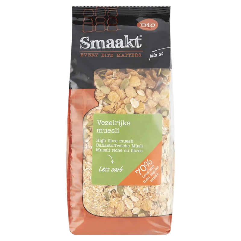 Smaakt Muesli less carb biologisch