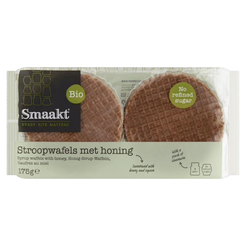 Smaakt Bio Stroopwafels met Honing 175 g