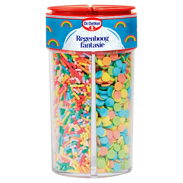 Dr. Oetker Regenboogfantasie taart versiering