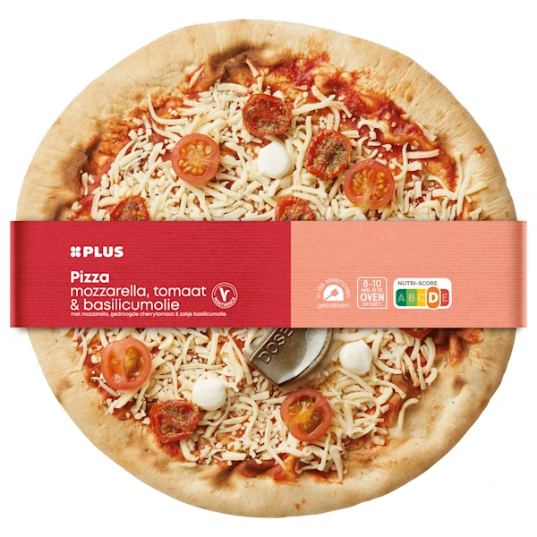 PLUS Pizza mozzarella, tomaat & basilicum