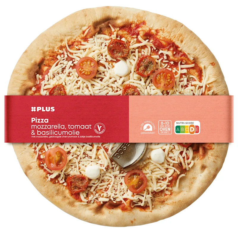 PLUS Pizza mozzarella, tomaat & basilicum