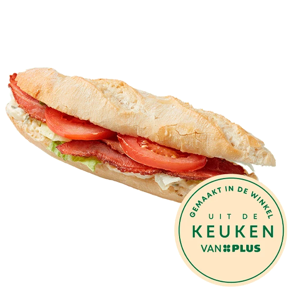 Uit de keuken van PLUS Witte baguette kaas bacon
