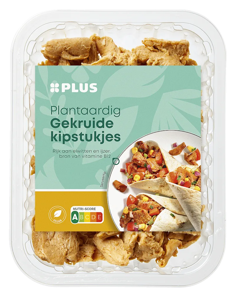 PLUS Plantaardige gekruide kipstukjes