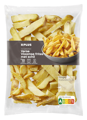 Verse Vlaamse frites met schil