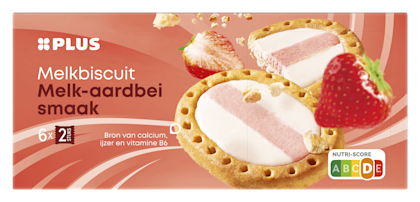 Melkbiscuit melk/aardbei