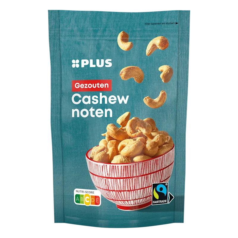 PLUS Cashewnoten gezouten fairtrade