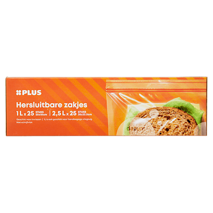 Hersluitbare zakjes 1L / 2,5L