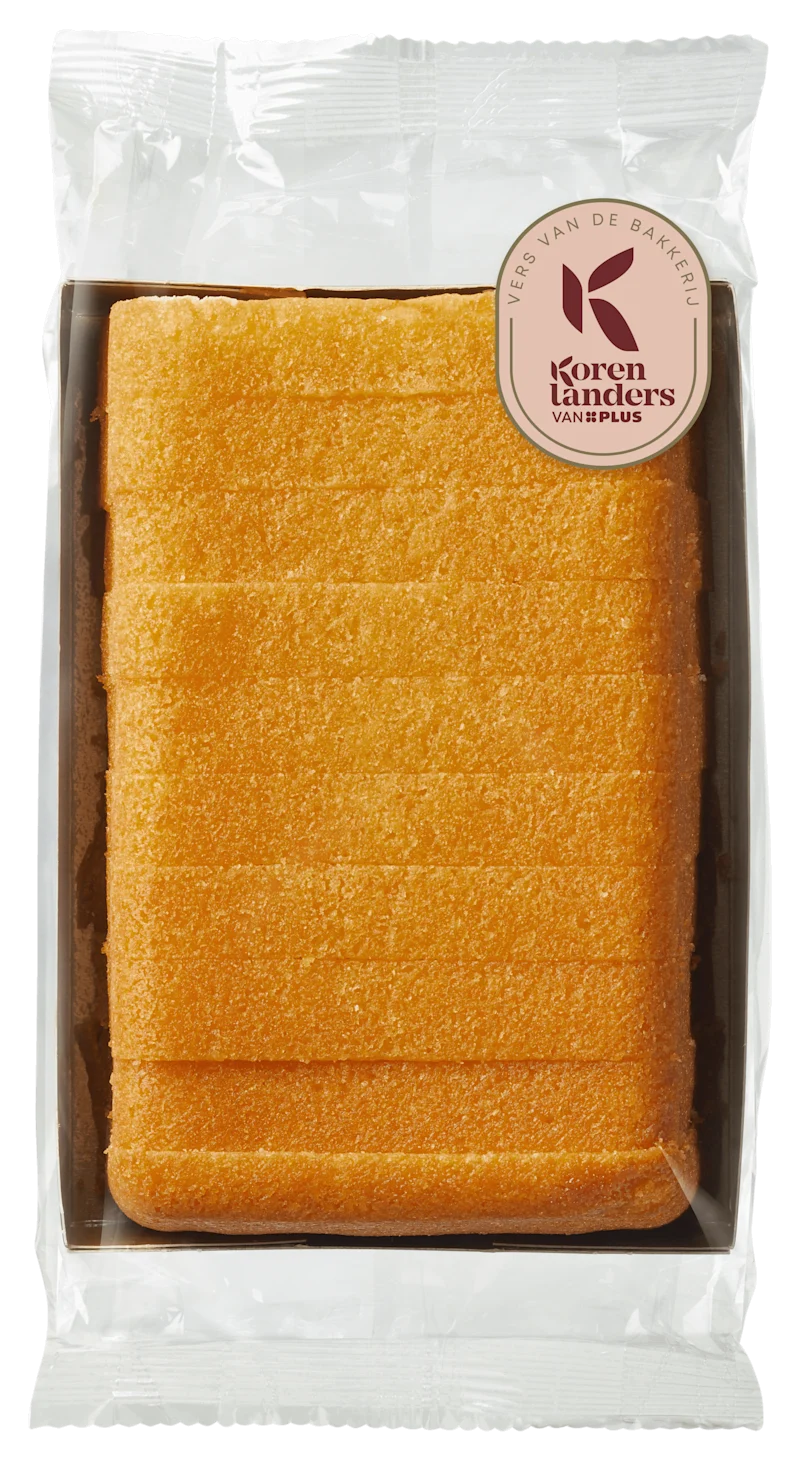 PLUS Korenlanders Roombotercake gesneden