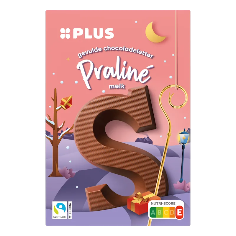 PLUS Gevulde letter melk praliné