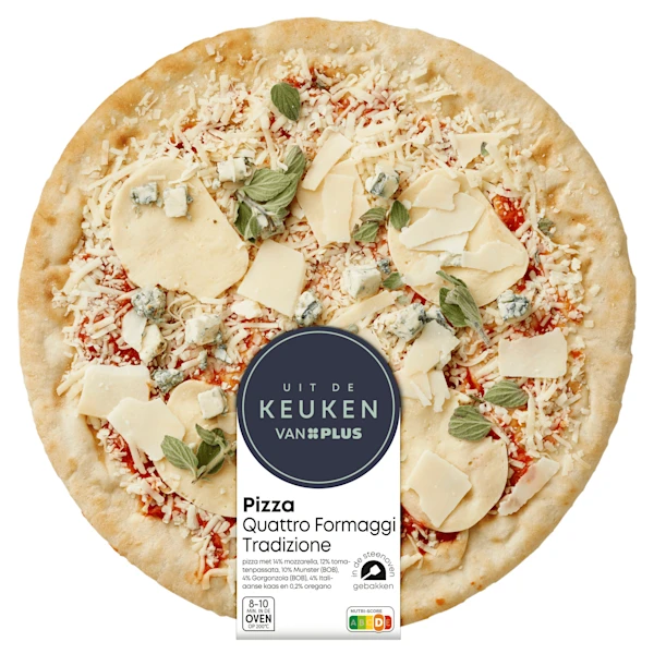 Uit de keuken van PLUS Pizza Quattro Formaggi Tradizione