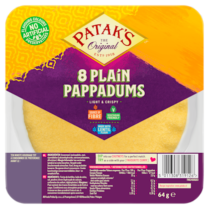 Pappadums ready to eat