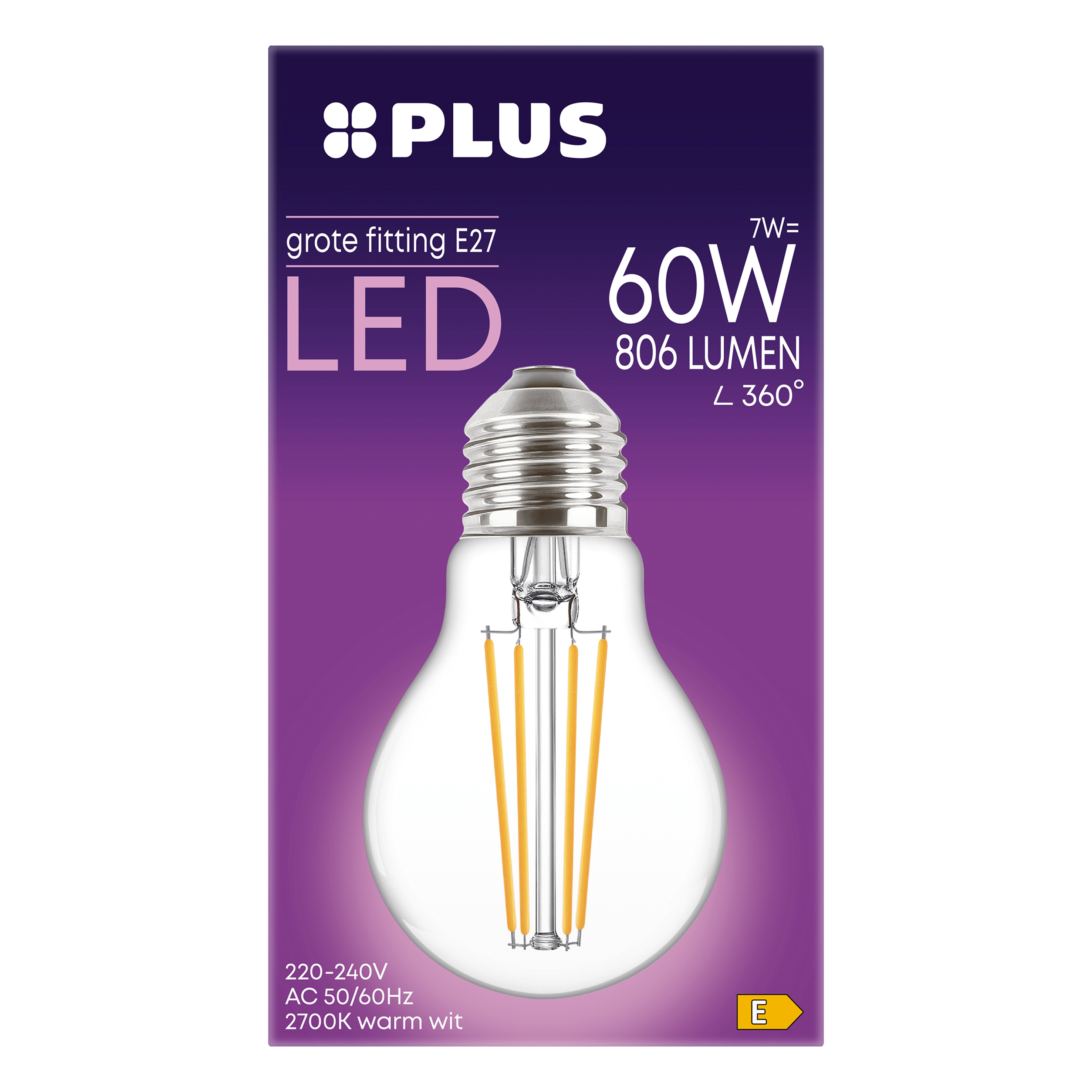 PLUS Lamp LED 60W grote fitting helder Per Doos 1 st