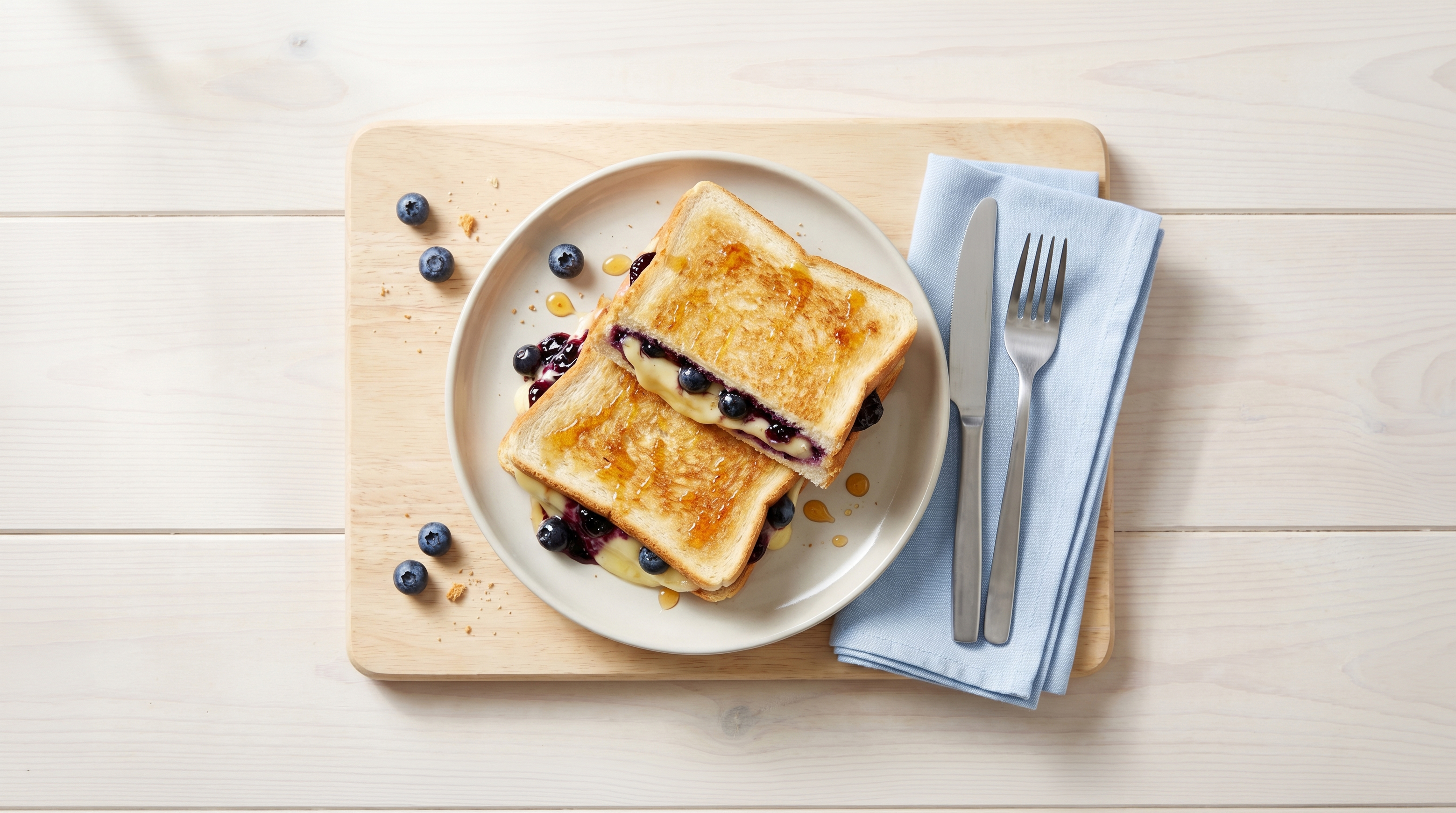 'Swicy' camembert en blauwe bessen tosti