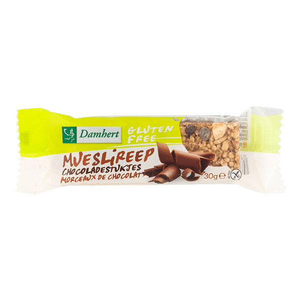 Damhert Glutenvrije reep muesli chocolade Per Blister 30 g