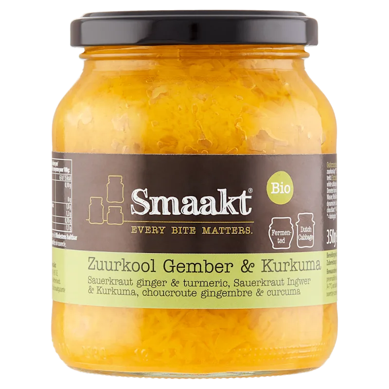 Smaakt Zuurkool & gember/kurkuma bio