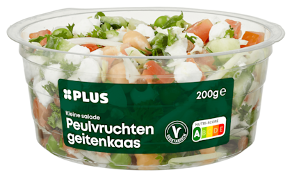 Kleine salade peulvruchten geitenkaas