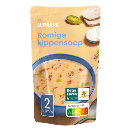 Soep in zak kippensoep