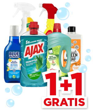 Schoonmaak producten, 1+1 GRATIS