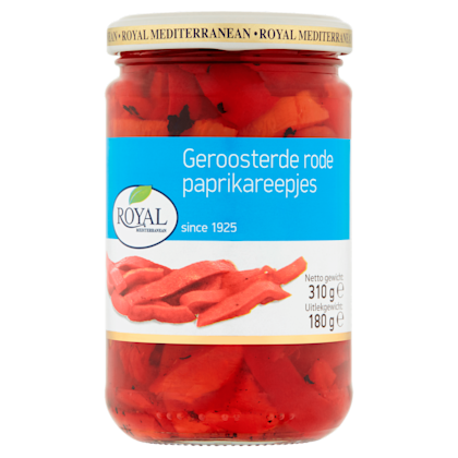 Geroosterde rode paprika strips
