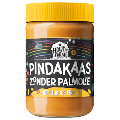 Pindakaas met stukjes zonder palmolie