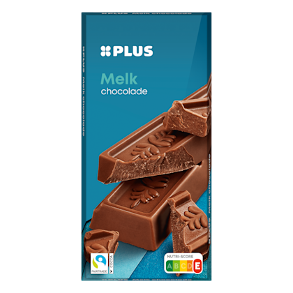 Chocoladereep melk Fairtrade - PLUS