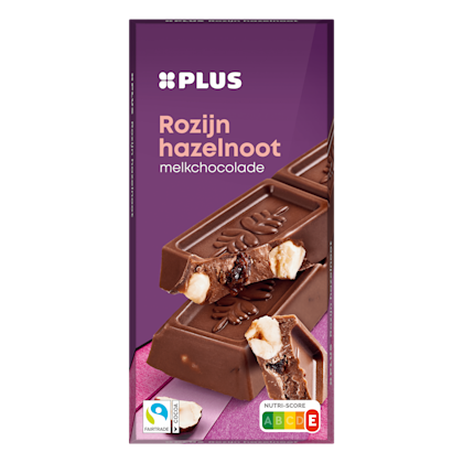 Chocoladereep melk rozijn hazelnoot FT