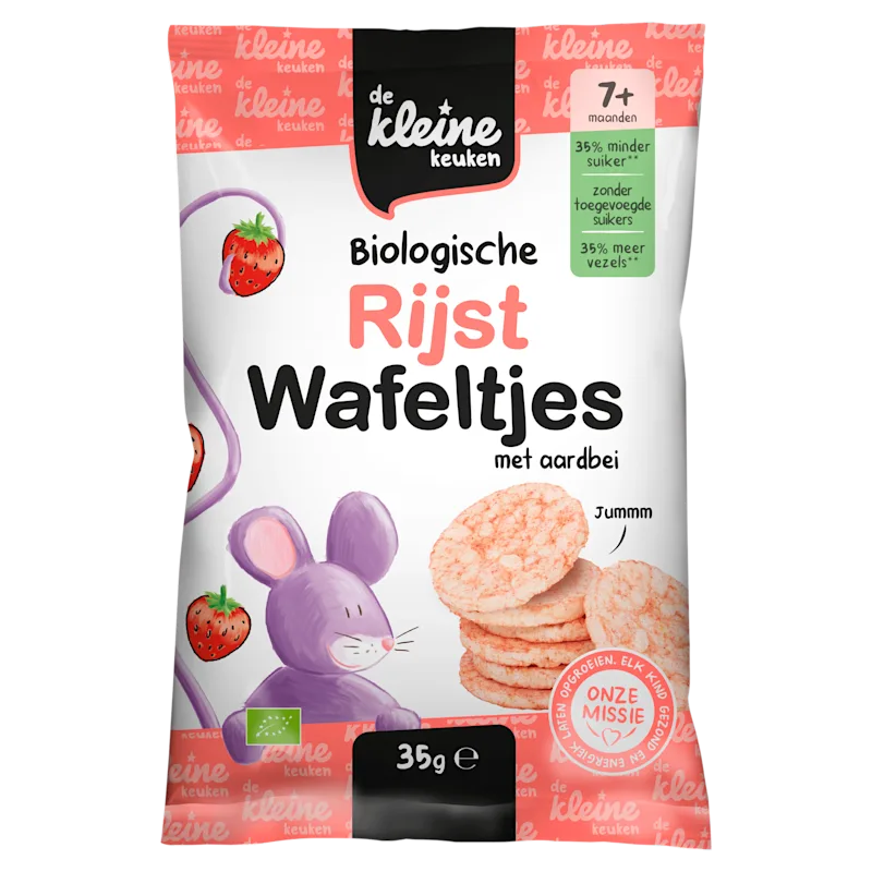 De Kleine Keuken Bio Rijstwafeltjes met aardbei