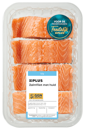 Zalmfilet met huid 4st