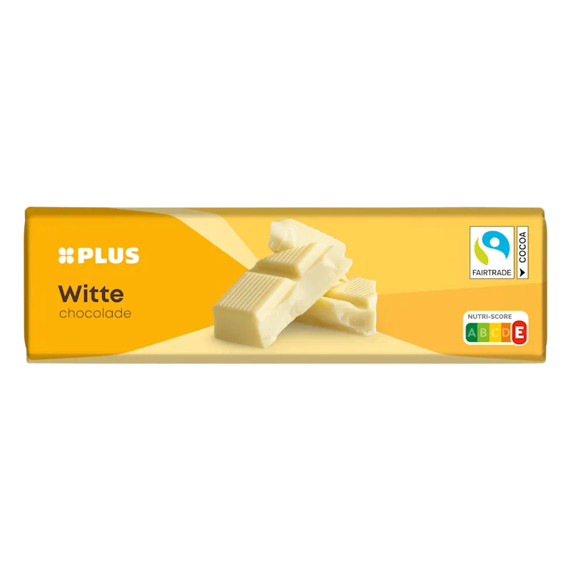 PLUS Chocoladereep wit Fairtrade