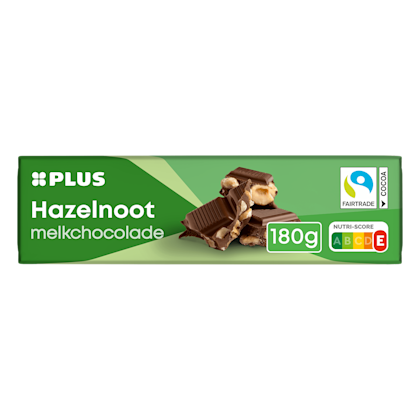 Chocoladereep hazelnoot melk Fairtrade