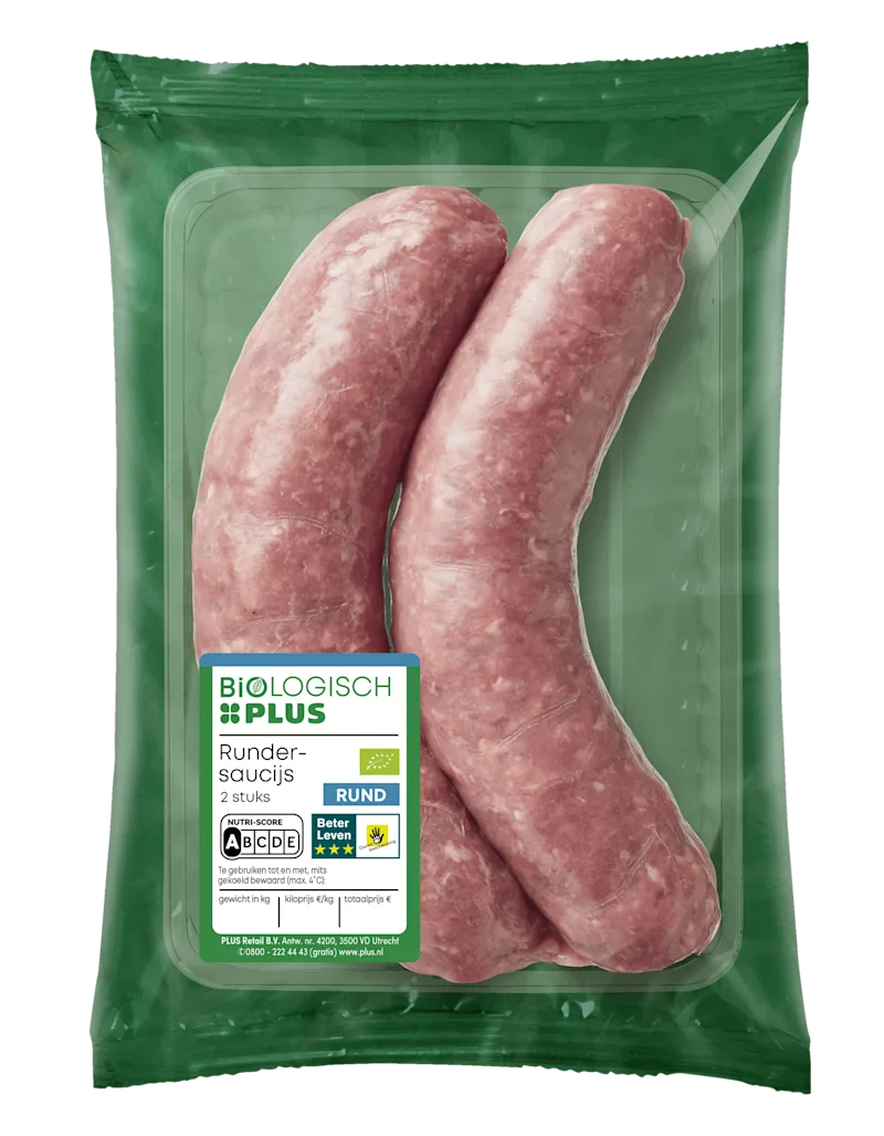 Biologisch PLUS Rundersaucijs 2 stuks