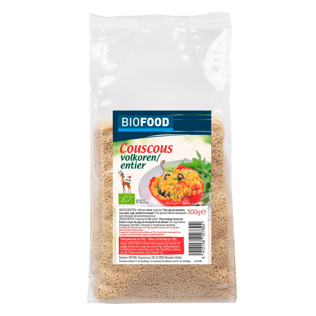 Damhert Biofood Couscous Volkoren Bio Per Zak 500 G