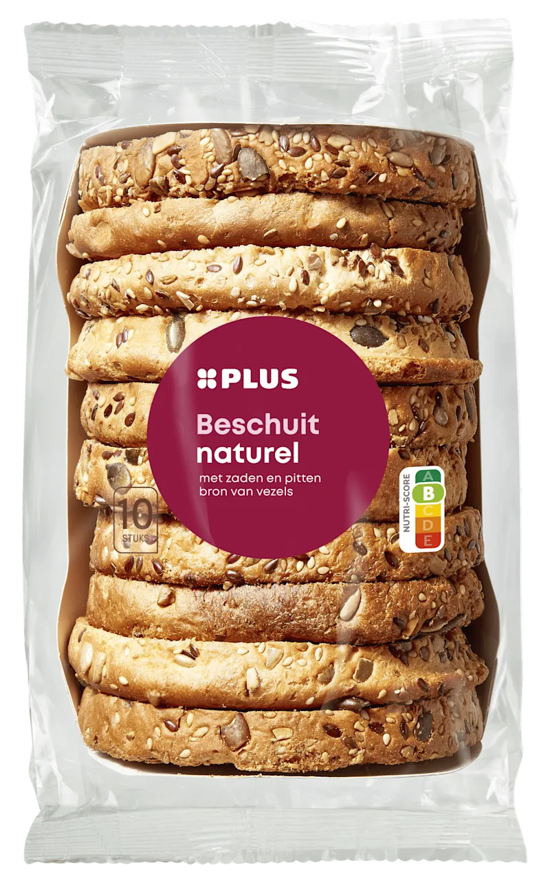 PLUS Beschuit luxe naturel met zaden