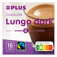 PLUS Koffiecapsules lungo dark fairtrade