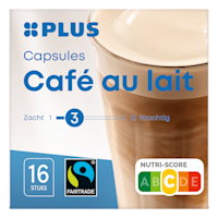 PLUS Koffiecapsules café au lait fairtrade