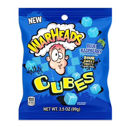 Warheads Blue Raspberry Cubes
