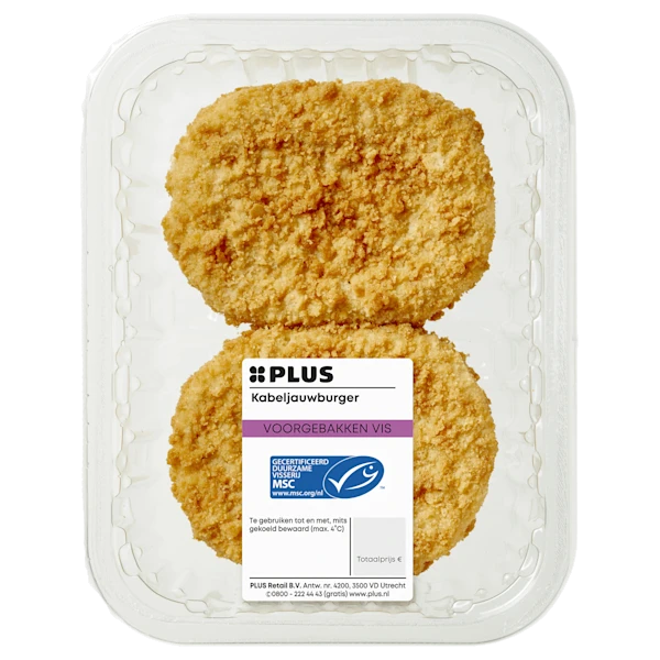 PLUS Gebakken kabeljauwburger 200 GR