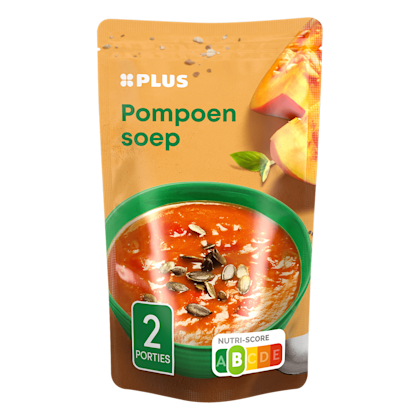 Soep in zak pompoensoep