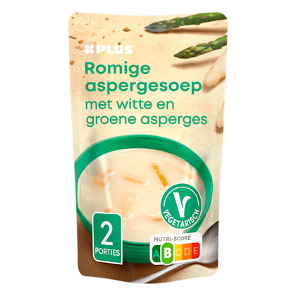 Soep in zak aspergesoep