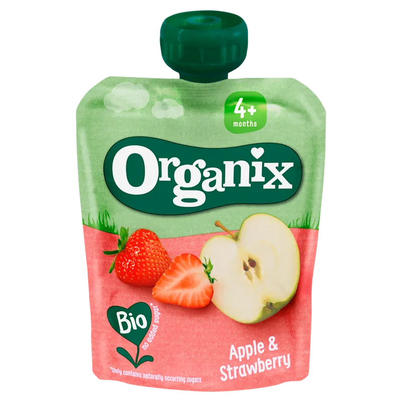 Organix Appel en aardbei bio 4+