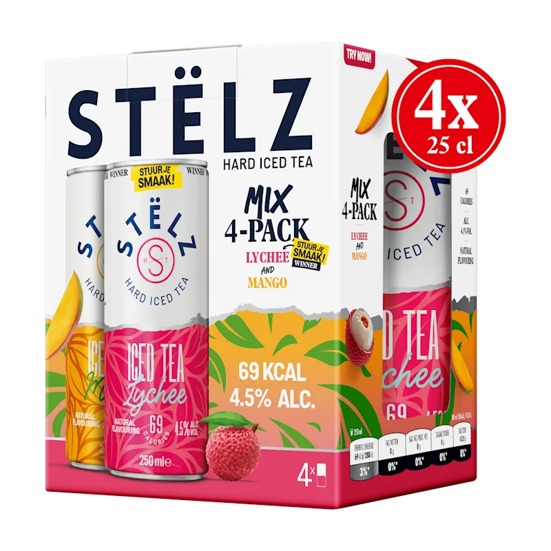 Stëlz Hard Iced Tea mix Mango & Lychee