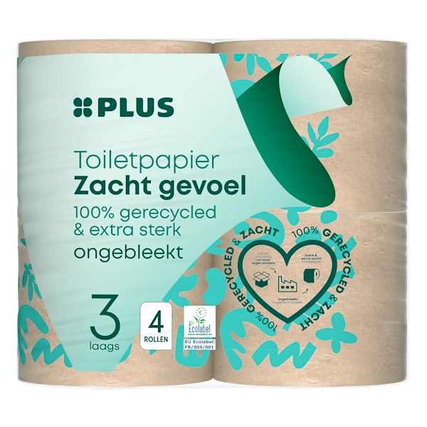 PLUS toiletpapier recycled 150 vel 3 laags