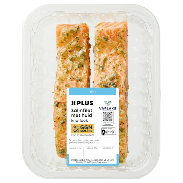 PLUS Zalmfilet met huid knoflookmarinade