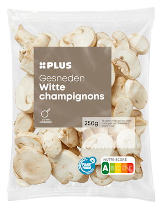 Witte champignons gesneden kvp