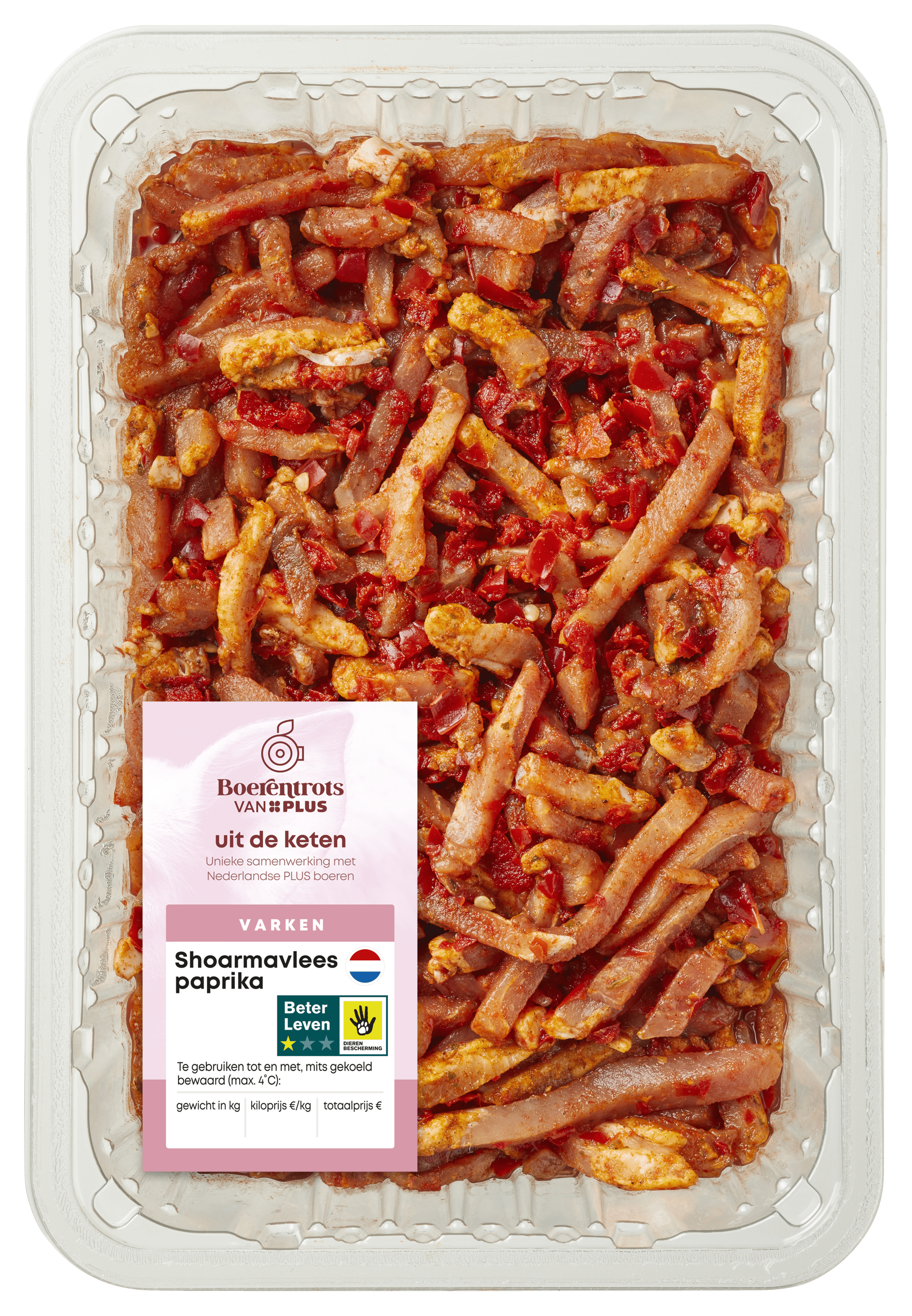 Shoarmavlees met paprika