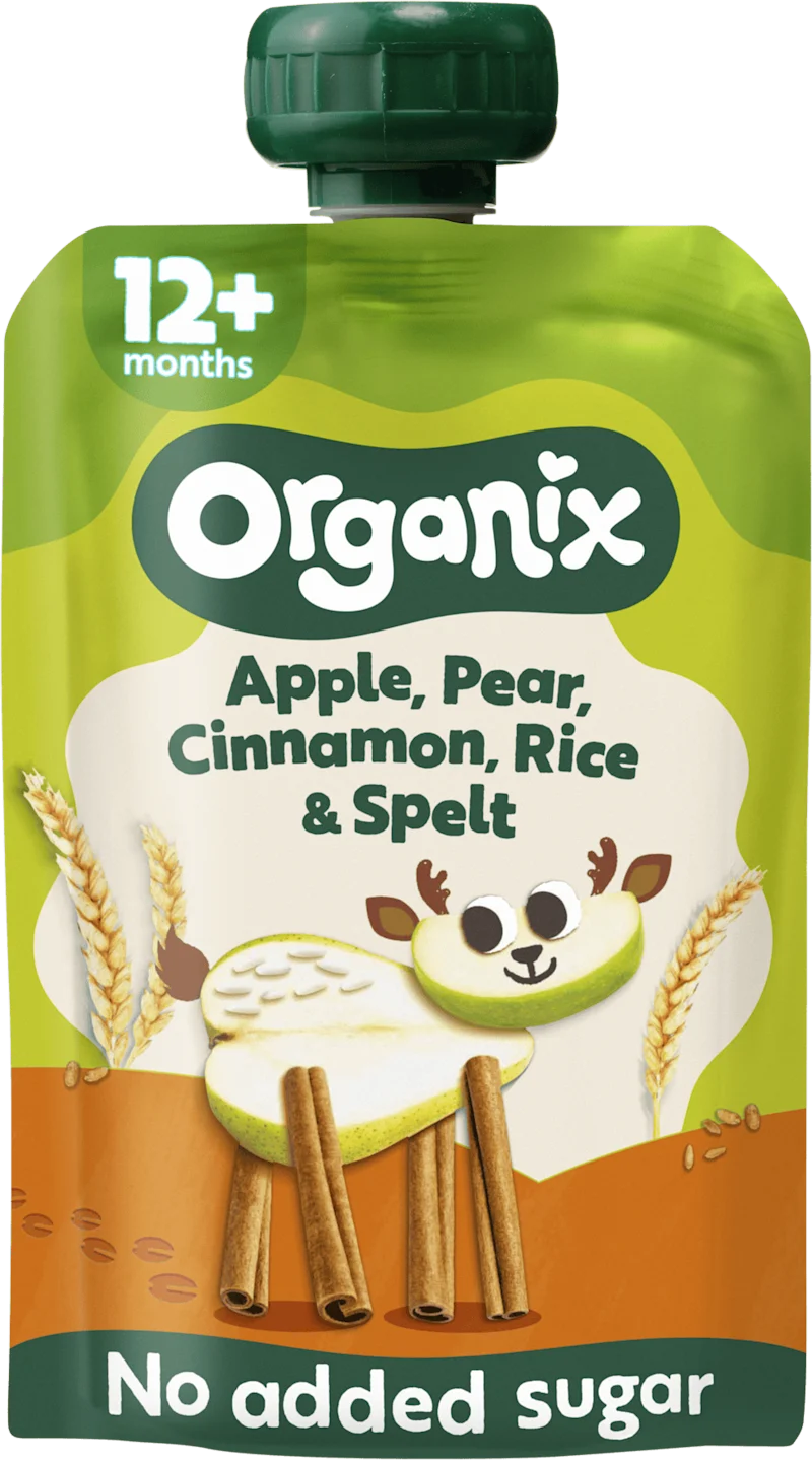 Organix Knijpfruit 12+ cinnamon & rice